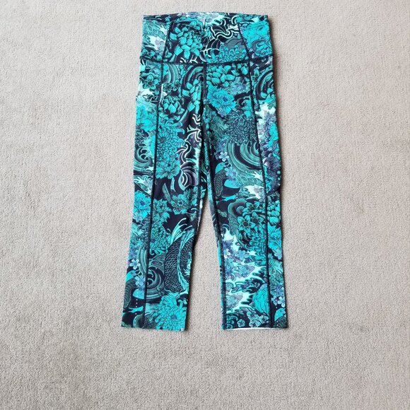 Lululemon Fast & Free Crop II Nulux 19" in Memoir Multi Green, size 4 - Picture 4 of 9
